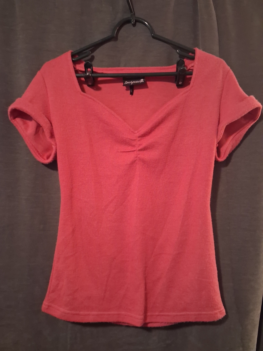 Sourpuss Scoop Neck Short Sleeve Knit SweaterTop